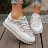 Fashion 2025 Spring Women's Casual Thick Sole Shoes Rhinestone Design Comfortable Versatile Sports Shoes Low Top Fashion Chunky sneakers