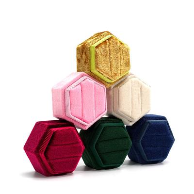 Velvet Ring Box Wedding Hexagonal Jewelry Box Jewelry Packaging Box Jewelry Box Hexagonal Ring Box  Jewelry Gift Box