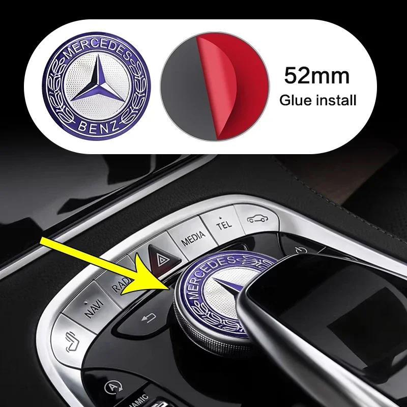 52mm Auto Zentralsteuerung Multimedia Dekor Aufkleber Für Mercedes Benz W212 W213 W205 AMG W177 V177 W247 W176 GLA GLC X253 W166