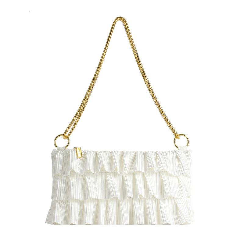 

Japan and South Korea hot-selling women s bags 2025 spring fringed pleated skirt bag multi-layer pleated chain crossbody shoulder bag белый
