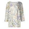 Women's Fashion Button V-Neck Seven Sleeve Vintage Floral Print Casual Top