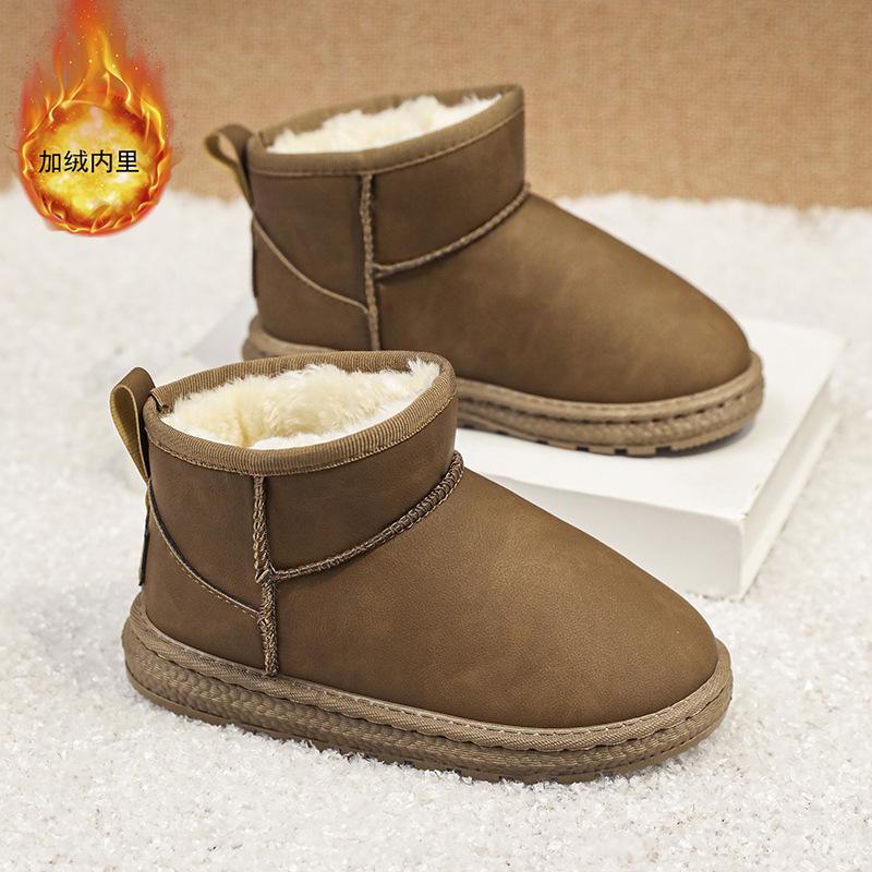 

Зимние новые детские сноубутсы флисовые утепленные теплые меховые интегрированные хлопковые ботинки 26-37 размер хлопковая обувь для мальчиков и девочек 37