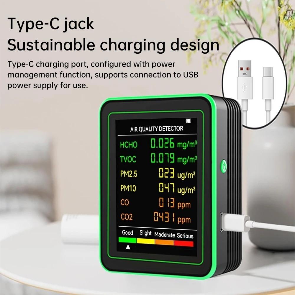 Automatic Display Air Detector Intelligent Carbon Dioxide Detector TVOC CO2 Sensor Travel