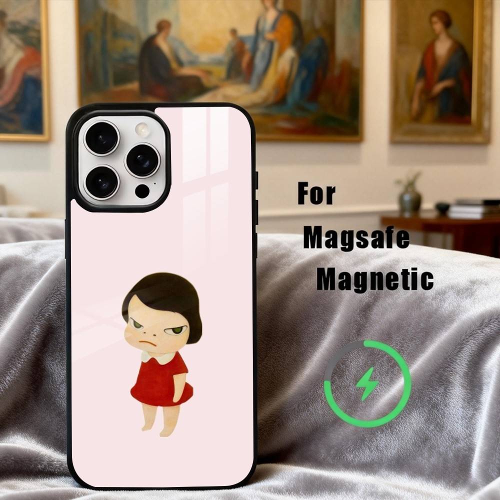 Cute Y-Yoshitomo Nara Phone Case For iPhone 17,16,15,14,13,12,Plus,Pro,Max for Magsafe Magnetic Wireless Charging