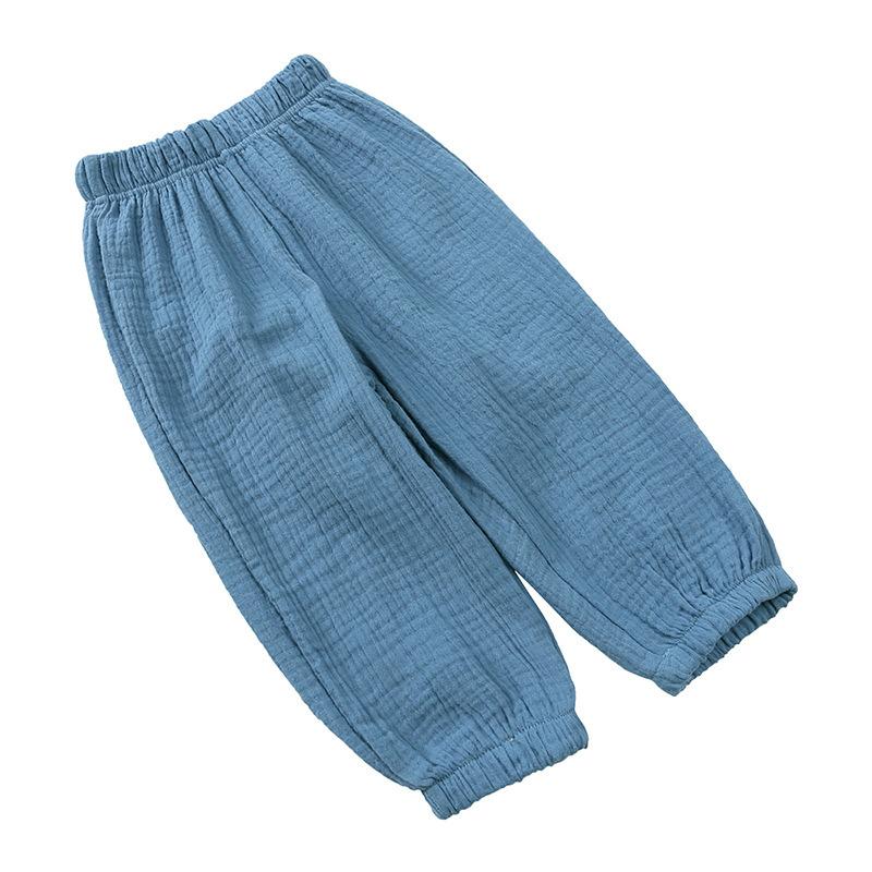 Pantalons légers double épaisseur en gaze de coton anti-moustiques pour enfants, coupe ample lanterne, longs, pour garçons et filles, Collection Printemps Été