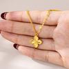 Luxury Pure Gold Real Gold Women's Lucky Flower Flower Clavicle Chain