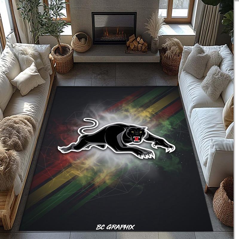 Penrith Panthers Kristall-Samt-Teppich Weich Anti?Rutschfeste Fußmatte Bequemer Wohnzimmer Schlafzimmer Dekor Teppich