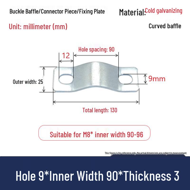 In Stock 304 Stainless Steel U-Shaped Baffle Pipe Clamp with Double Hole Thickened Fixing Plate