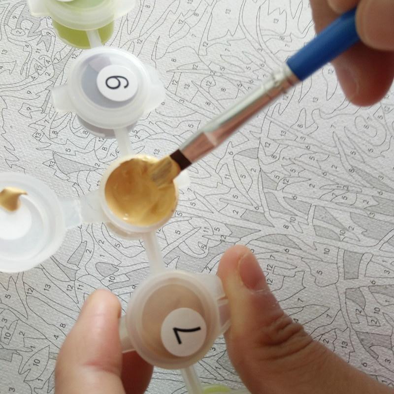 DIY цифровая картина маслом по номерам краска рисунок раскраска по номерам холст ручная — фото 9