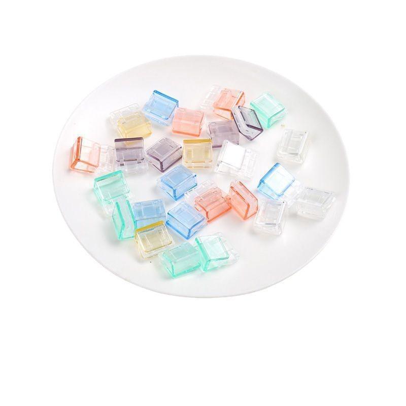 10pcs Colorful Transparent Seamless Push Push Clip Multifunctional File Paper Push Clip Fixed Small Clip Office Supplies Set