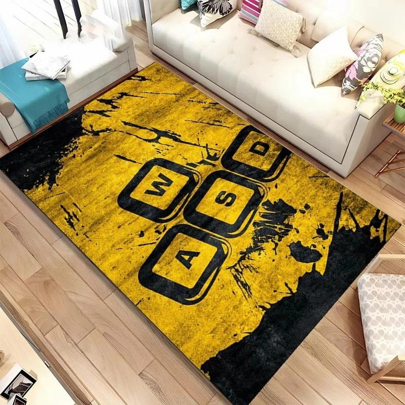 Velký koberec s potiskem herního ovladače - Koberec se vzorem herních tlačítek pro hernu, ložnici, chodbu, balkon, vstupní rohožka, dekorace