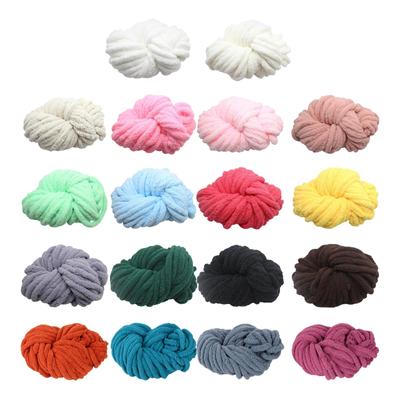 Fio de chenille grosso, fio de pelúcia macio e lavável, calibre gigante 7, fio volumoso para tricô manual, cobertor, cachecol, artesanato faça você mesmo, crochê