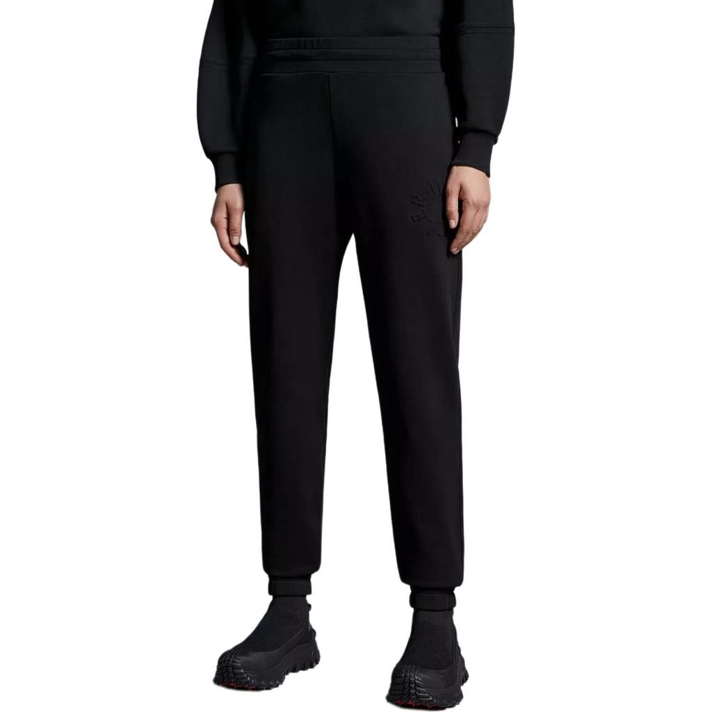 Moncler Embossed Logo Trackpants Solid Color Mid-Rise Fitted Elastic Harem Knit Joggers Women bottoms Black J10938H00005809KR999