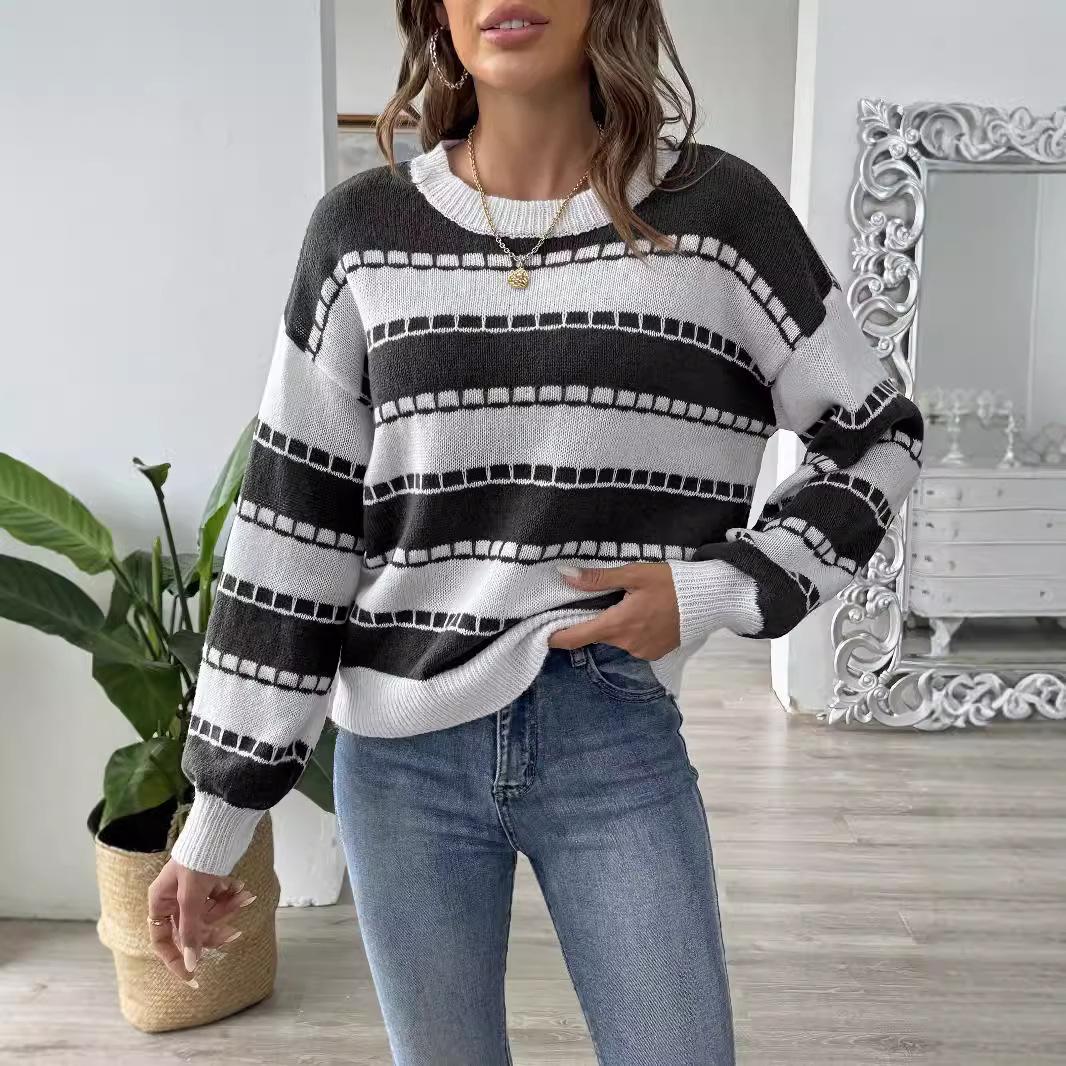 Women V Neck Long Sleeve Pullover Sweater For Fall Winter S чёрный