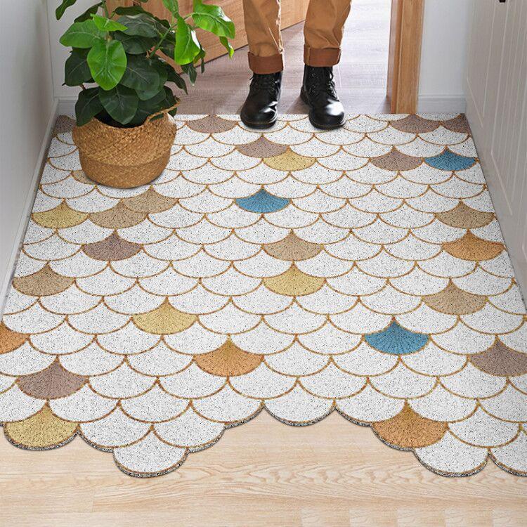 Doormat Carpet Silk Loop Hallway Entrance Mat Hexagon Free Cut Foot Door Mat Stain Resistant Remove Mud Home Indoor Mats Carpet