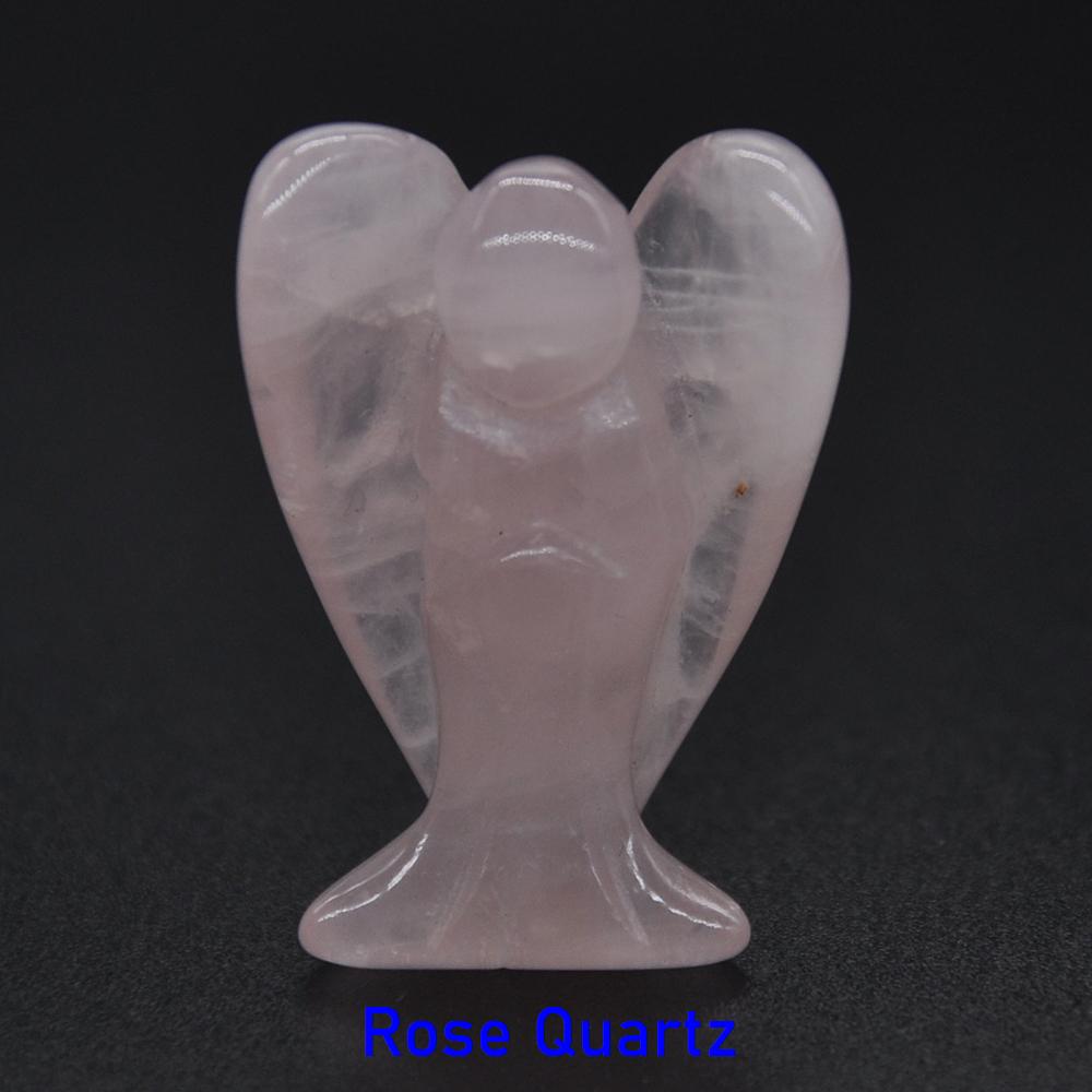 1.5" Guardian Angel Figurine Natural Healing Crystal Statue Home Stone Decor Study Craft Gift Trinket Room Ornament