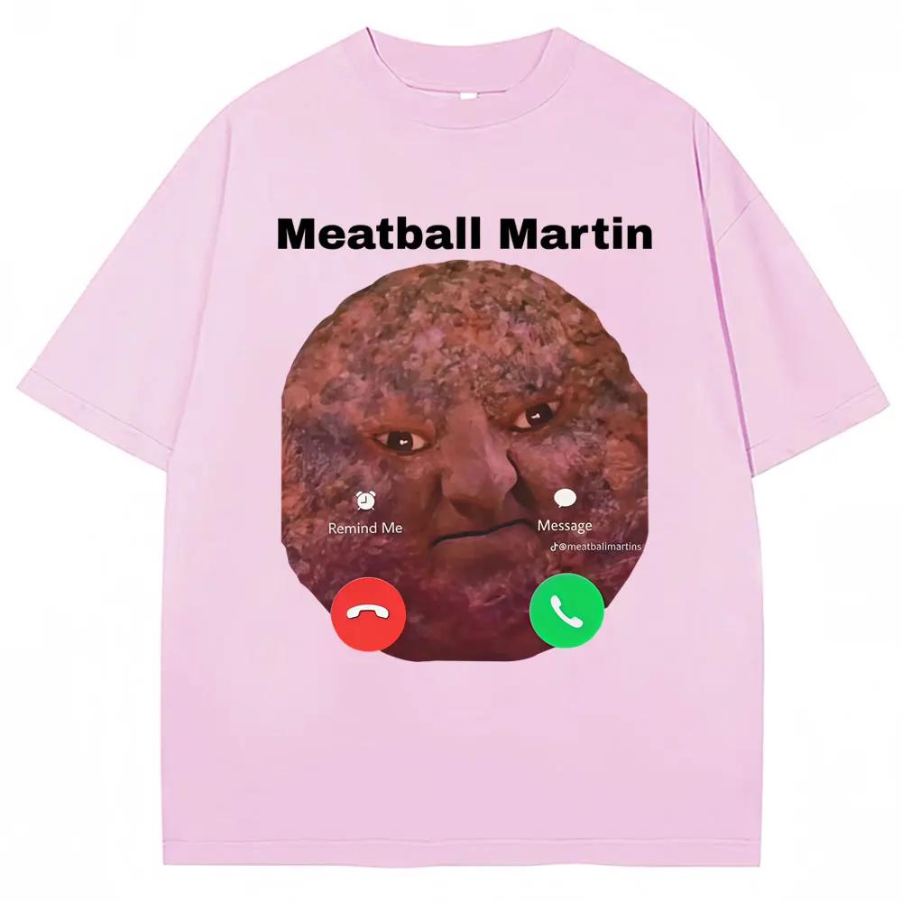 Funny Meatball Martin T-shirt for Womenunisex Humorous Retro Summer Casual Oversized T-shirt Casual Breathable Top