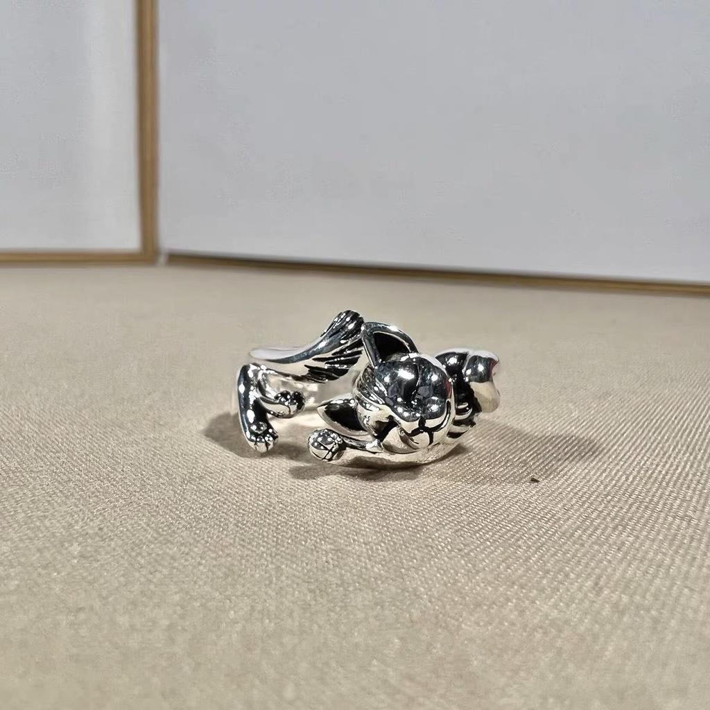 Adjustable Retro Korean-Style Non-Fading Cat Ring