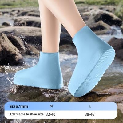 1Pair Upgraded Latex Waterproof Shoe Covers Extra Thick High Top Anti-Slip Reusable for Outdoor Travel Rainy Day Unisex Overshoe