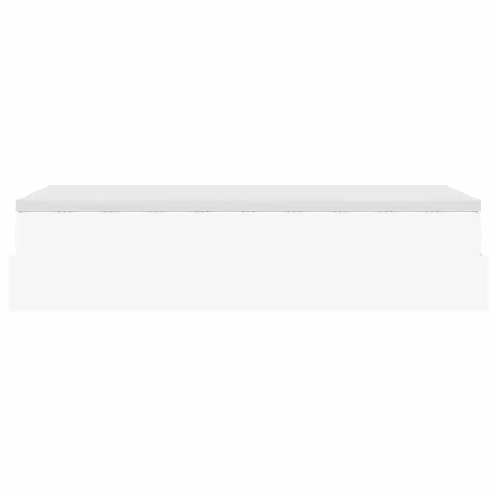 Ottoman Bed with Mattress White 90x200 cm Faux Leather