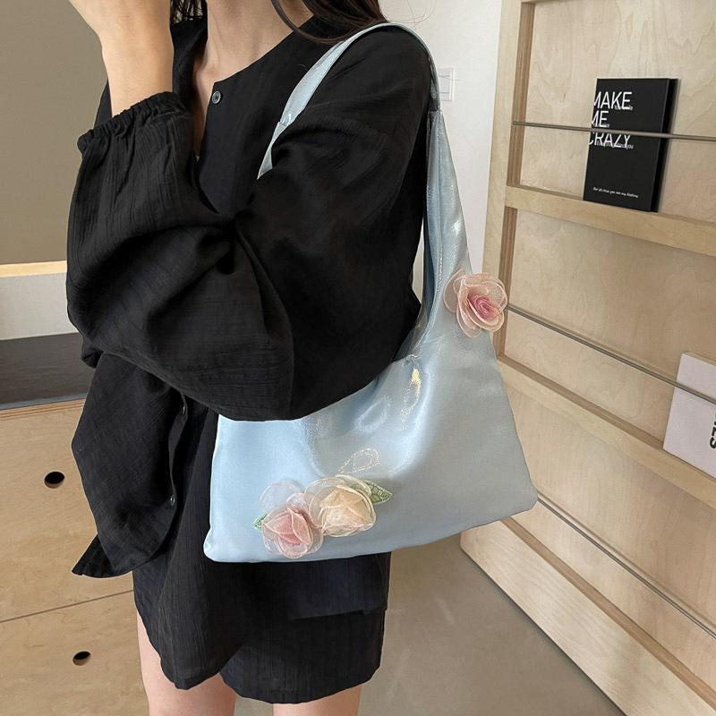Simple Fashion Trend Armpit Bag Women's Summer New Fashion Trend Flowers Simple Casual Small Square Bag Tide
