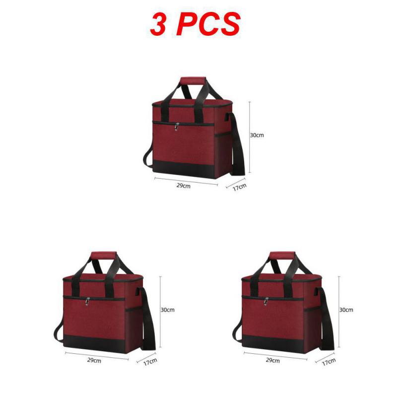 

3 шт., супер большая термосумка-холодильник 32 л с жестким вкладышем, изолированный ланч-бокс для пикника, свежие напитки для кемпинга, барбекю на открытом воздухе Style D 3pcs