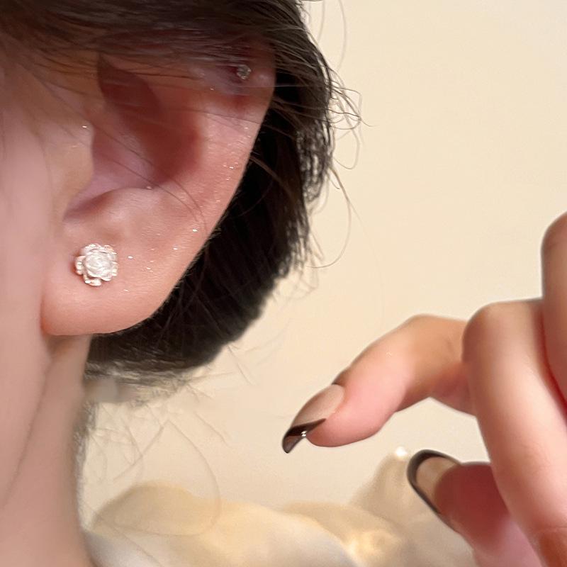 Exquisite Camellia Flower Earrings: Spring 2024 High-End Style for Women