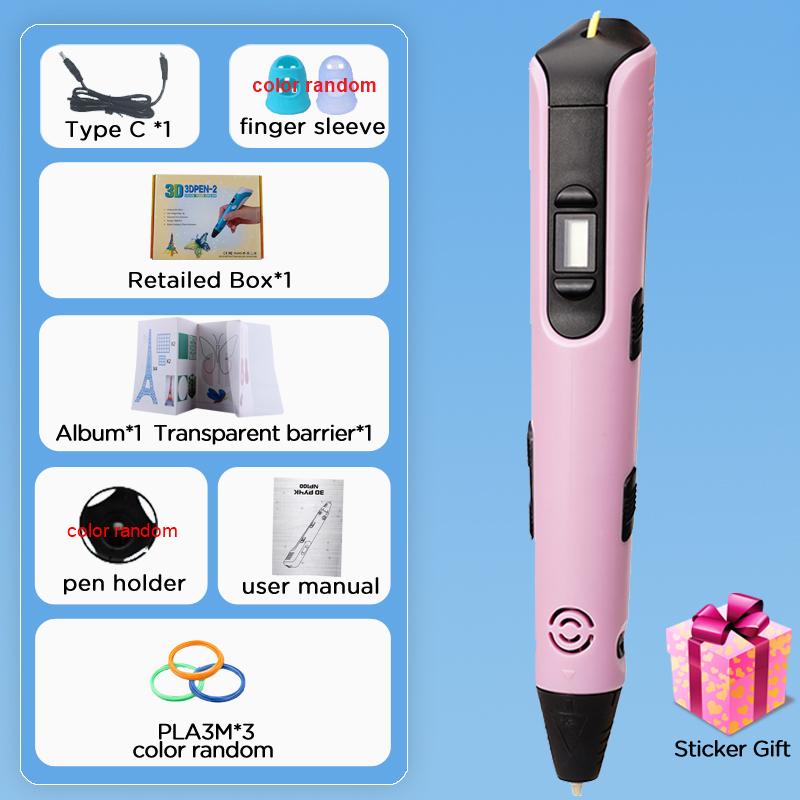 

New 3D Printing Pen LCD Display Screen 40 Color 1.75mm PLA 0.7mm Diameter Material Kids DIY Drawing Pen Boy Girl Birthday Gifts