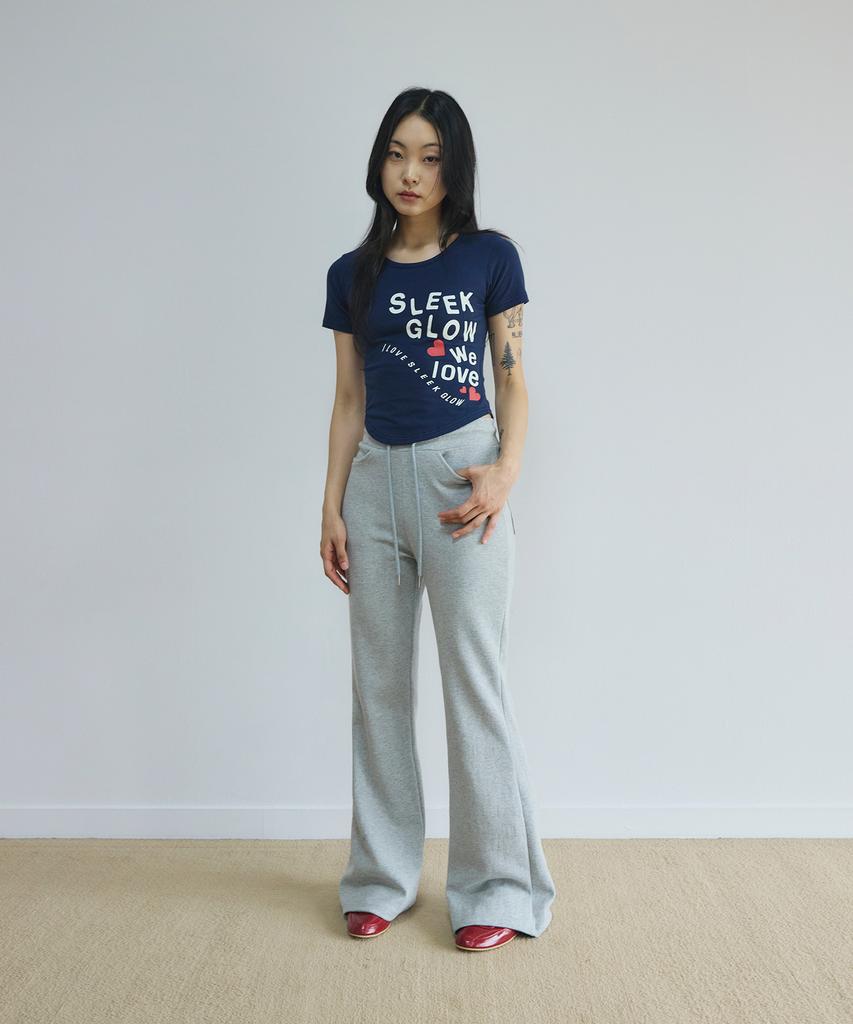 Seulliggeullou Bootcut Logo Training Pants [Gray]