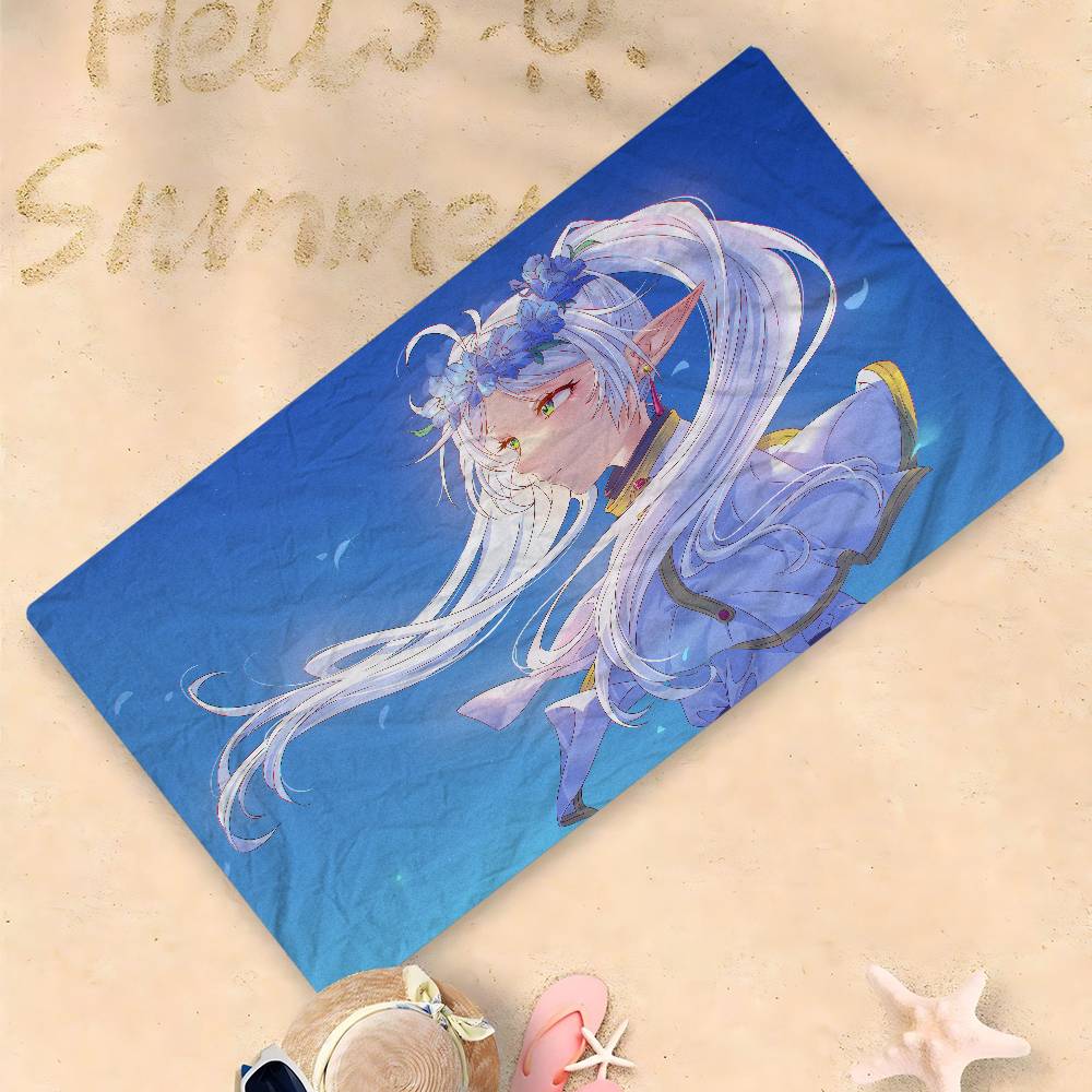Japanese F-Frieren Anime Microfiber Beach Towel Absorbent Quick dry Soft Yoga Swimming Resort Mountain Climbing Towel
