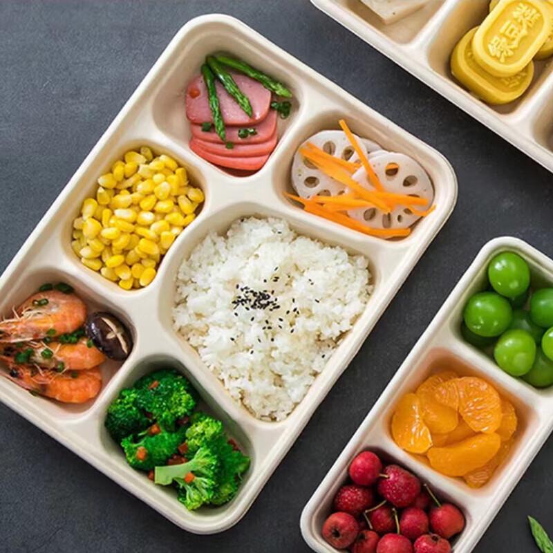Qiuci 6-Compartment 1400ML Disposable Lunch Boxes