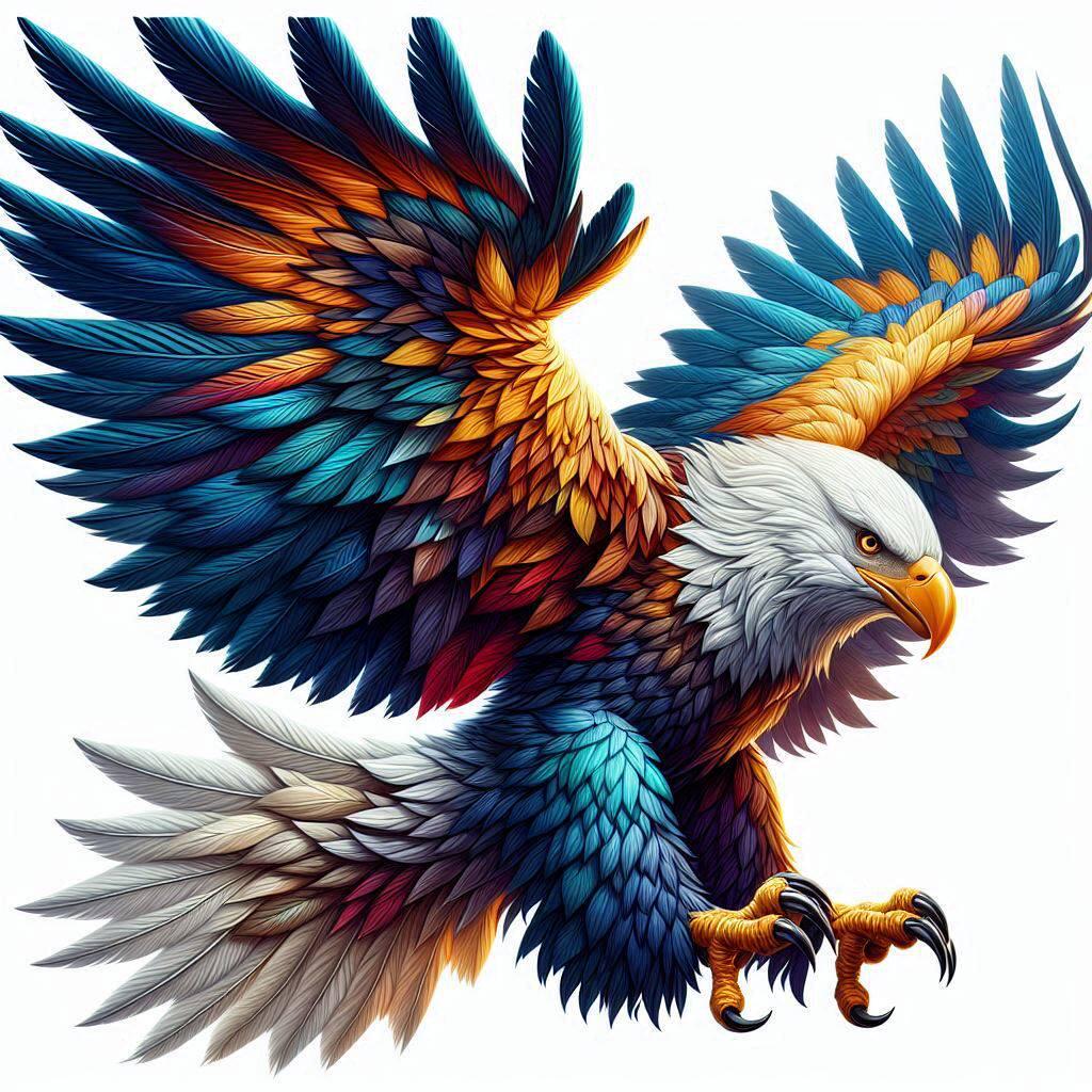 Bald Eagle Elektromotorrad Aufkleber - Ausgebreitete Flügel Design