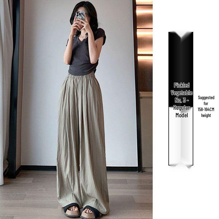 

Женские летние брюки с высокой посадкой, широкими штанинами и драпировкой - повседневный японский стиль моп 4XL (85-90 kg)