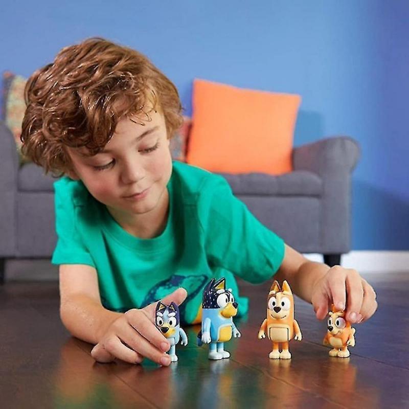 Action Toy Figures Bluey Bingo Family Doll Toys Made of High Quality Abs Material 4pcs