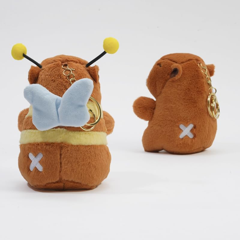 Clearstone Capybara Plush Keychain, Chabimaru Honeybee Style, 20cm, Brown