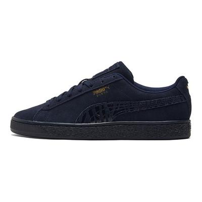 Suede Mono Deboss Casual Low-Top Sneakers Unisex Sneakers Dark-Blue 384688-02