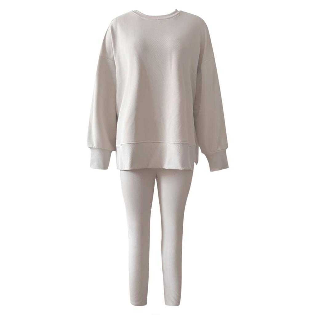 Suit For Women Long Sleeve Casual Pullover Warm Winter Pant+Tops