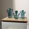 Creative Cactus Glass Vase Plant Hydroponic Flower Pot Desktop Decorative Item Simple Living Room and Bedroom Decorative Item