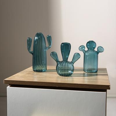 Creative Cactus Glass Vase Plant Hydroponic Flower Pot Desktop Decorative Item Simple Living Room and Bedroom Decorative Item