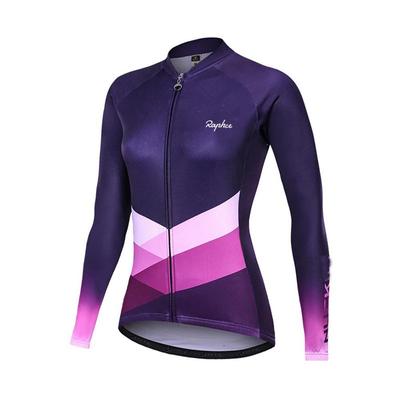 Raphce Women Cycling Jersey Long Sleeved Bike Tops Shirts for Women Biking Clothing Breathable MTB Cycle Jerseys with 3 Pockets