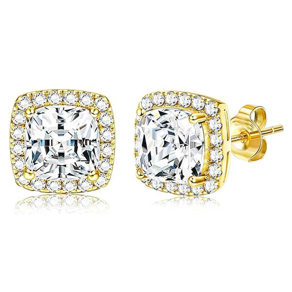 Hip Hop Copper with Zirconia Personalised Couple Earrings