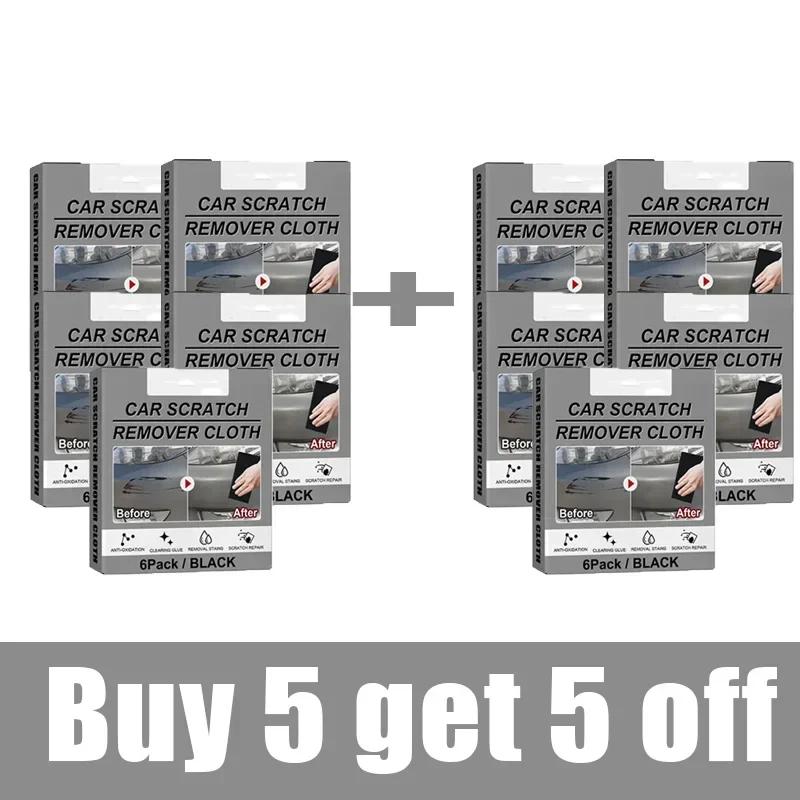 6PCS Car Scratch Wiping Cloth Nano Flash Fabric Car Scratches Water Stain Cleaning Scratch Care Car Maintenance