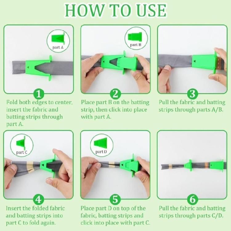 4Pcs Plastic Fabric Tube Maker Sewing Aid Plastic Fabric Tube Maker For Dressmaking Rug Quilting Making Knitting