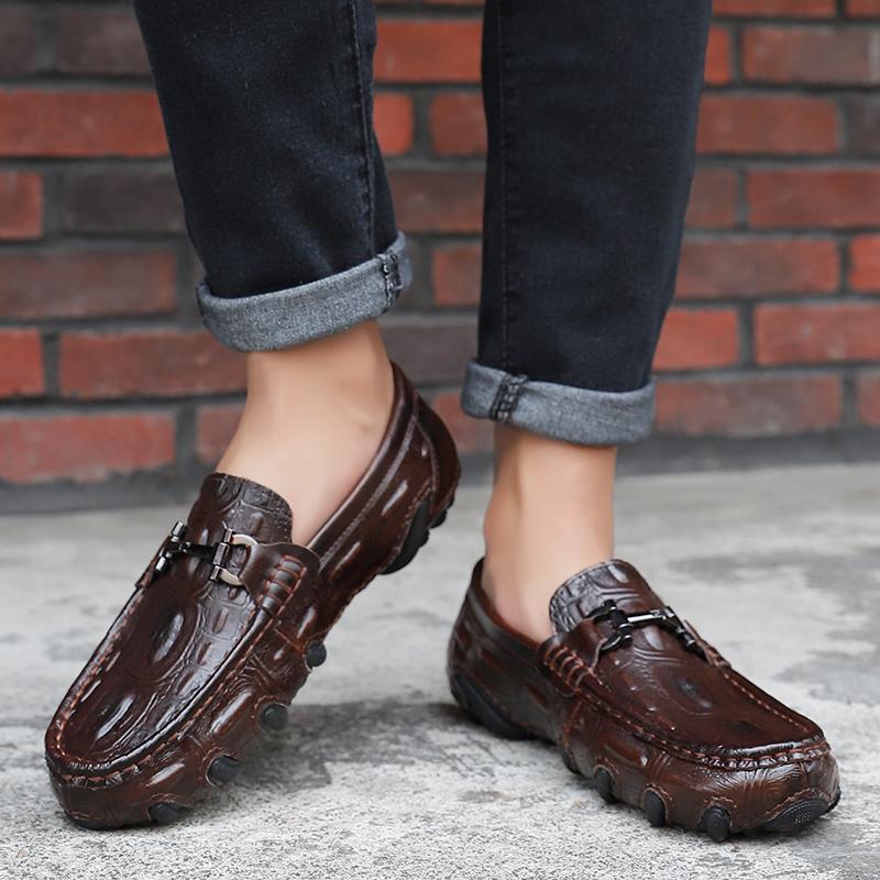 Men's Leather Moccasins Slip On Casual Shoes Loafers Driving Shoes