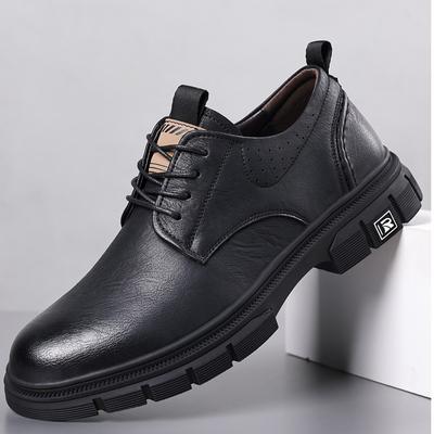Autumn New Men's Casual Low-top Business Non-slip and Versatile Fashion Soft-soled Leather Shoes