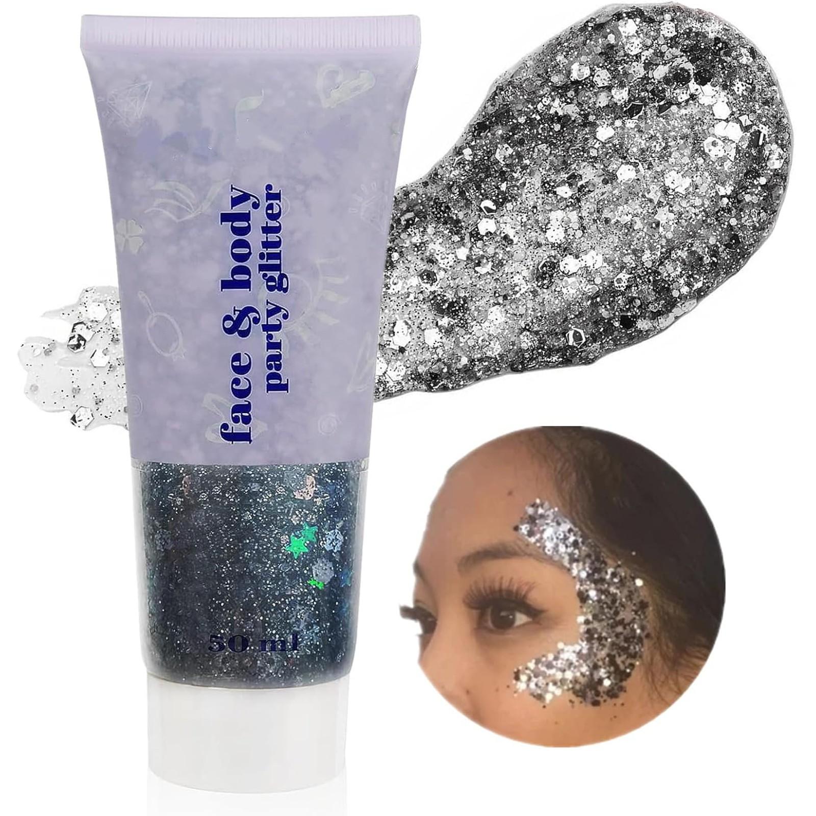 

Гель-чешуя с блестками для лица, тела, губ, теней для век с блестками, ослепительный сценический макияж, 50 мл One Size