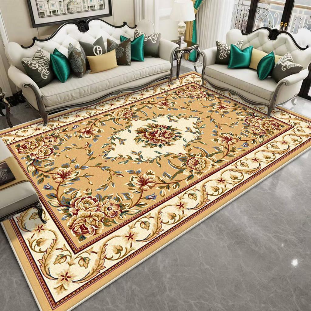 Luxury Decorative Rug for Living Room Flower Design Non-slip Room Decoration Home Mats Big Size Bedroom Carpet Machine Washable