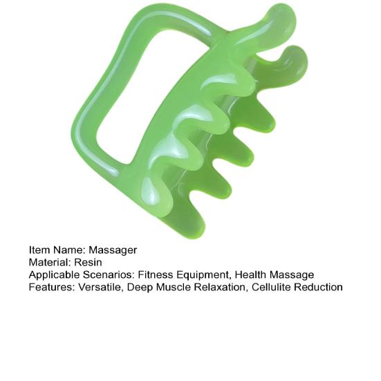 Dual-Headed Back Massager Professional Resin Gua Sha Tool for Trigger Point Therapy & Lymphatic Drainage Ergonomic Body Scraper for Muscle Relaxation