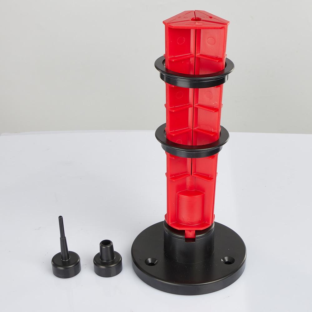 Cylindrical Feather Attacher: Red/Black ABS Fast Feather Strip with Scale for Archery Arrow Maintenance