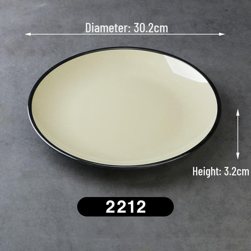 Commercial Melamine Round Dinner Plates, 10-pack